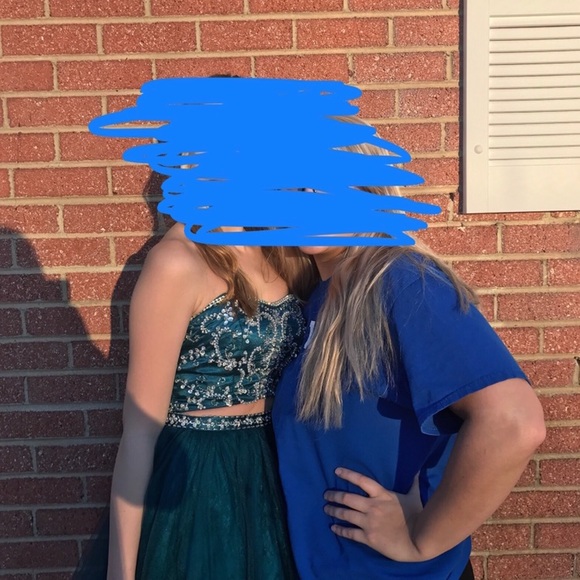 Turquoise dress 2 piece only worn once 125 obo - Picture 1 of 4